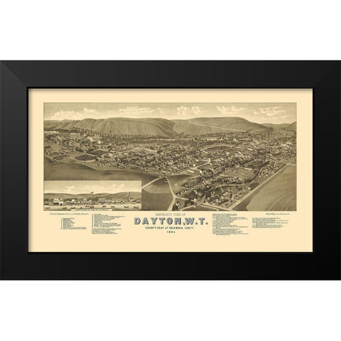 Dayton Washington - Stoner 1884 Black Modern Wood Framed Art Print by Stoner