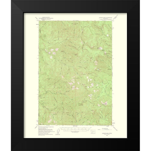 Lookout Mountain Washington Quad - USGS 1963 Black Modern Wood Framed Art Print by USGS