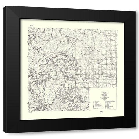 Mt Adams Washington - USDA 1972 Black Modern Wood Framed Art Print with Double Matting by USDA
