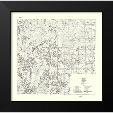 Mt Adams Washington - USDA 1972 Black Modern Wood Framed Art Print by USDA