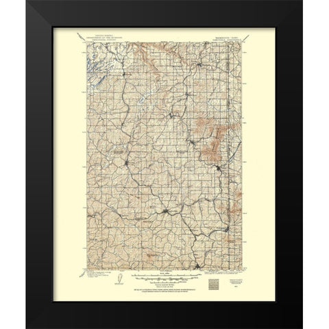 Oakesdale Washington Idaho Quad - USGS 1903 Black Modern Wood Framed Art Print by USGS