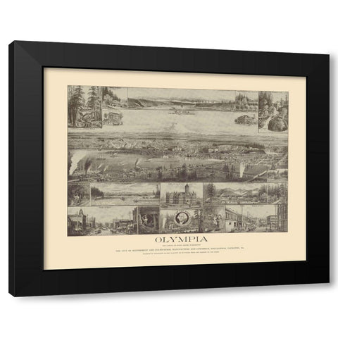 Olympia Washington - Lange 1903 Black Modern Wood Framed Art Print by Lange