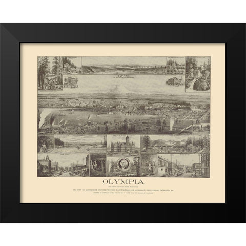 Olympia Washington - Lange 1903 Black Modern Wood Framed Art Print by Lange