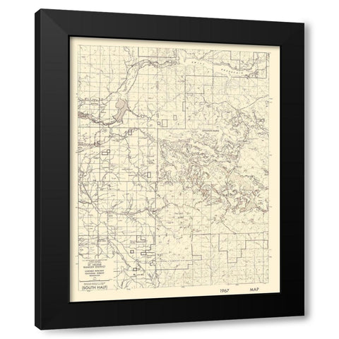 Mt St Helens Ranger District Washington Quad Black Modern Wood Framed Art Print by USDA