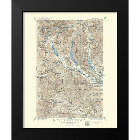 Snoqualmie Pass Washington Quad - USGS 1901 Black Modern Wood Framed Art Print by USGS