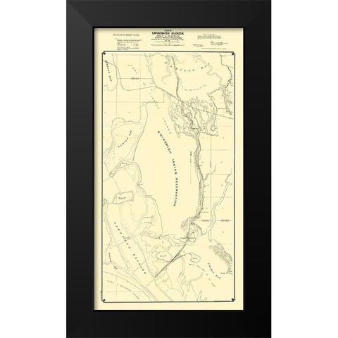 Swinomish Slough Skagit Washington - Downing Black Modern Wood Framed Art Print by Downing