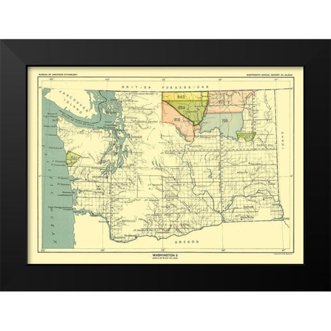 Washington - Hoen 1896 Black Modern Wood Framed Art Print by Hoen