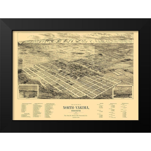 Yakima Washington - Spike 1889 Black Modern Wood Framed Art Print by Spike