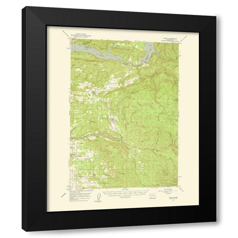 Yacolt Washington Quad - USGS 1961 Black Modern Wood Framed Art Print with Double Matting by USGS