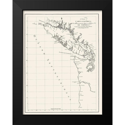 Washington Coast, Vancouver Island - Beques 1791 Black Modern Wood Framed Art Print by Beques
