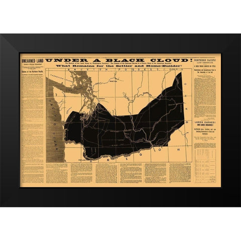 Washington, Problems with Land Grant 1883 Black Modern Wood Framed Art Print by Interior Dept