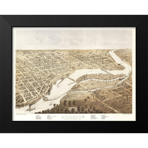 Appleton Wisconsin - Ruger 1867 Black Modern Wood Framed Art Print by Ruger