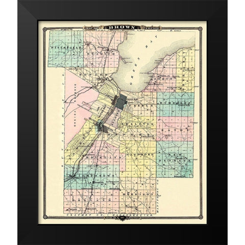 Brown Wisconsin - Snyder 1878 Black Modern Wood Framed Art Print by Snyder