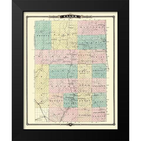 Clark Wisconsin Landowner - Snyder 1878 Black Modern Wood Framed Art Print by Snyder