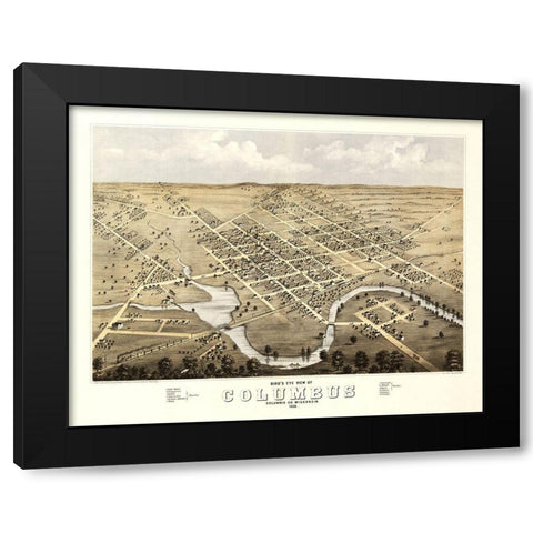 Columbus Wisconsin - Ruger 1868 Black Modern Wood Framed Art Print with Double Matting by Ruger