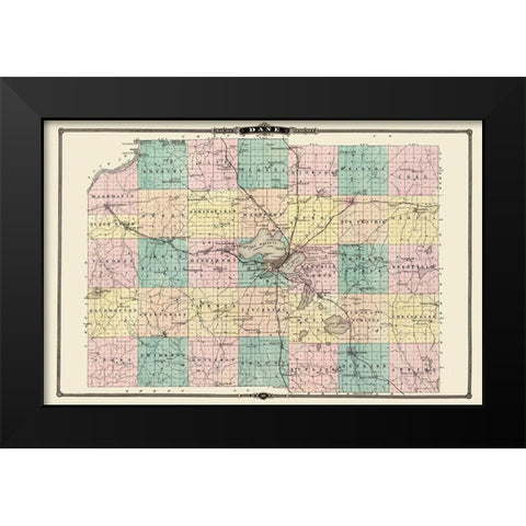 Dane Wisconsin Landowner - Snyder 1878 Black Modern Wood Framed Art Print by Snyder