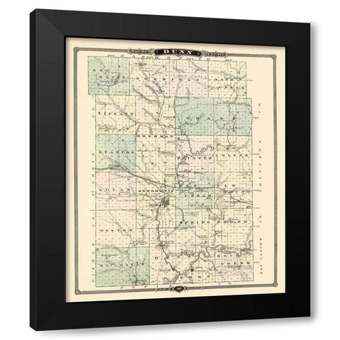 Dunn Wisconsin Landowner - Snyder 1878 Black Modern Wood Framed Art Print with Double Matting by Snyder