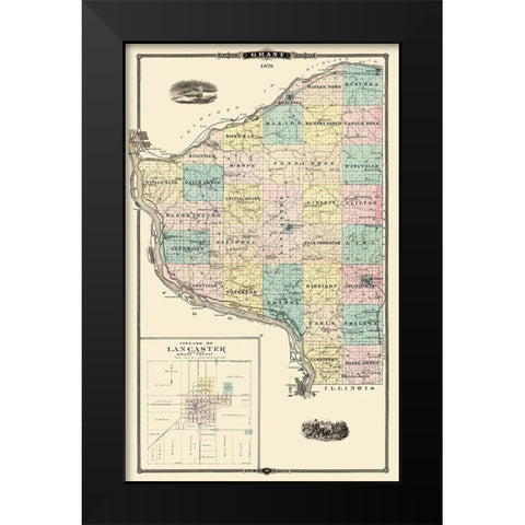 Grant Wisconsin Landowner - Snyder 1878 Black Modern Wood Framed Art Print by Snyder