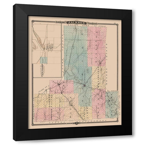 Jackson County Wisconsin - Snyder 1848 Black Modern Wood Framed Art Print with Double Matting by Snyder