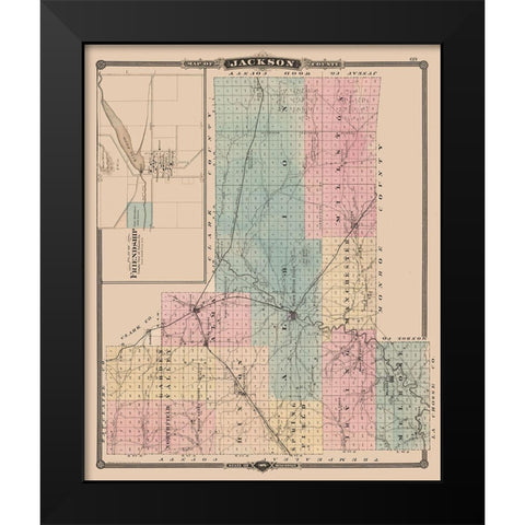 Jackson County Wisconsin - Snyder 1848 Black Modern Wood Framed Art Print by Snyder