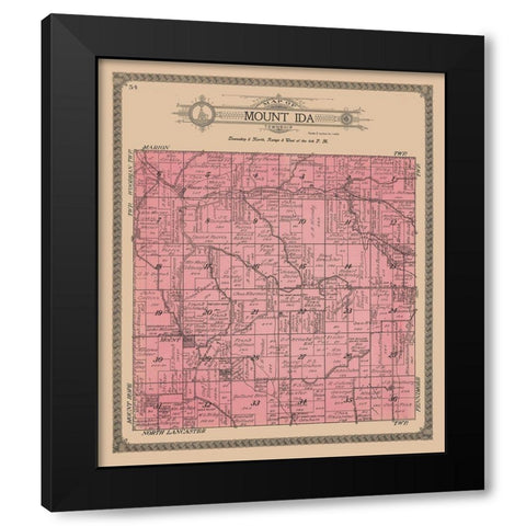 Mount Ida Township Wisconsin - Ogle 1918 Black Modern Wood Framed Art Print by Ogle