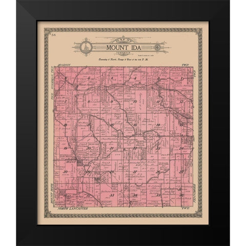 Mount Ida Township Wisconsin - Ogle 1918 Black Modern Wood Framed Art Print by Ogle