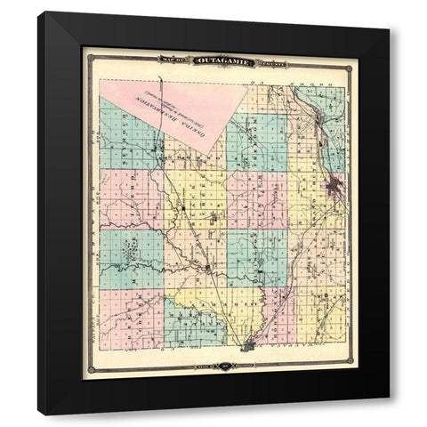 Outagamie Wisconsin Landowner - Snyder 1878 Black Modern Wood Framed Art Print by Snyder