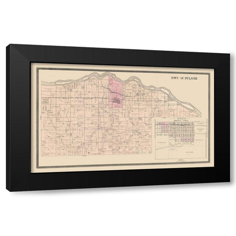 Pulaski, Avoca Wisconsin - Brandt 1895 Black Modern Wood Framed Art Print by Brant