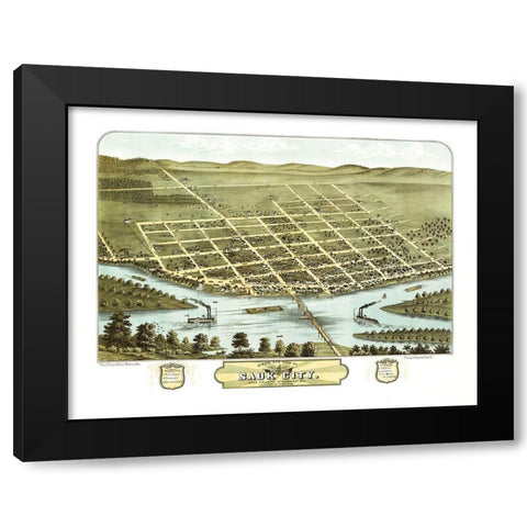 Sauk City Wisconsin - Ruger 1870 Black Modern Wood Framed Art Print with Double Matting by Ruger