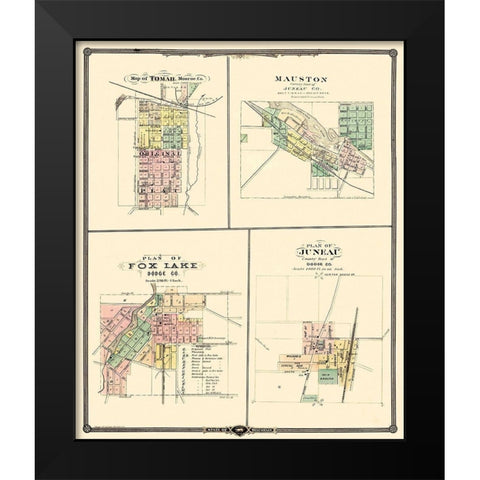 Tomah, Mauston, Fox Lake, Juneau Wisconsin Black Modern Wood Framed Art Print by Snyder