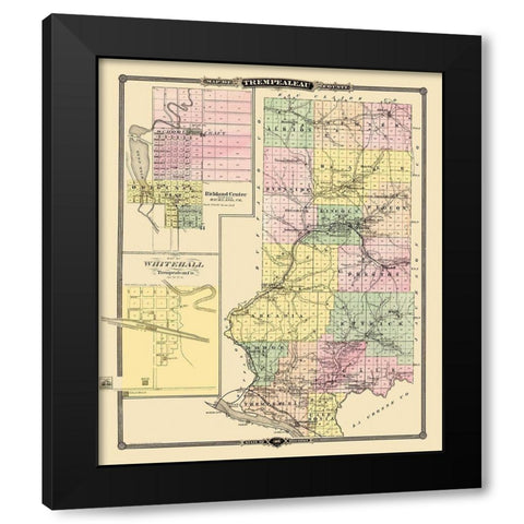 Trempealeau Wisconsin Landowner - Snyder 1878 Black Modern Wood Framed Art Print with Double Matting by Snyder