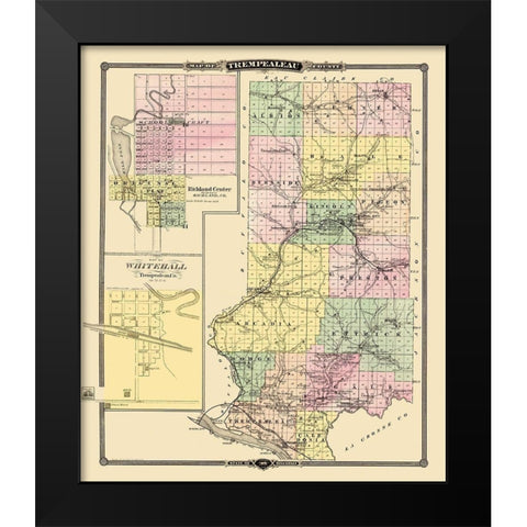Trempealeau Wisconsin Landowner - Snyder 1878 Black Modern Wood Framed Art Print by Snyder
