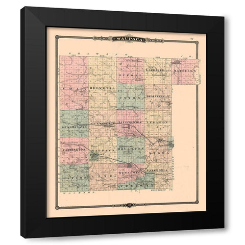 Waupaca County Wisconsin - Snyder 1877 Black Modern Wood Framed Art Print by Snyder