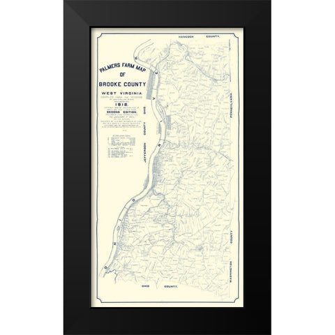 Brooke County West Virginia - Palmer 1912 Black Modern Wood Framed Art Print by Palmer