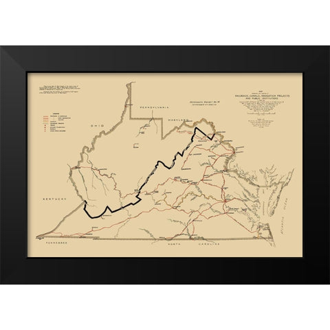 Defendant Exhibit 14 -West Virginia Vs Virginia Black Modern Wood Framed Art Print by Anderson