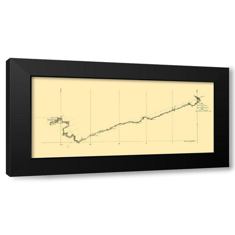 East River Railroad - Hotchkiss 1881 Black Modern Wood Framed Art Print by Hotchkiss