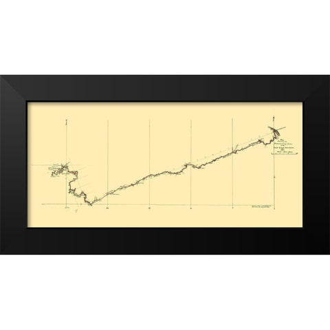 East River Railroad - Hotchkiss 1881 Black Modern Wood Framed Art Print by Hotchkiss