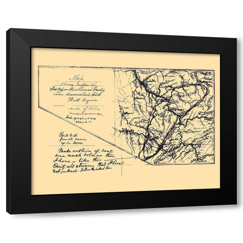 Lower Measures Coal Fields West Virginia Black Modern Wood Framed Art Print by Anon