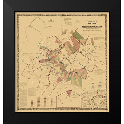 Kanawha Valley West Virginia Landowner Black Modern Wood Framed Art Print by Colton