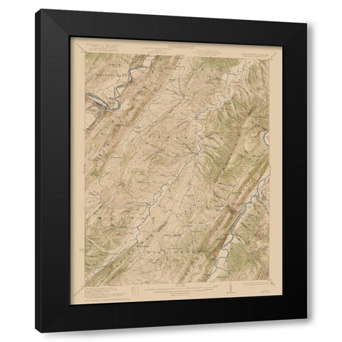 Keyser West Virginia Maryland Quad - USGS 1920 Black Modern Wood Framed Art Print with Double Matting by USGS
