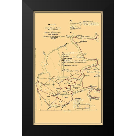 Loup Piney Divide Coal Lands West Virginia Black Modern Wood Framed Art Print by Hotchkiss