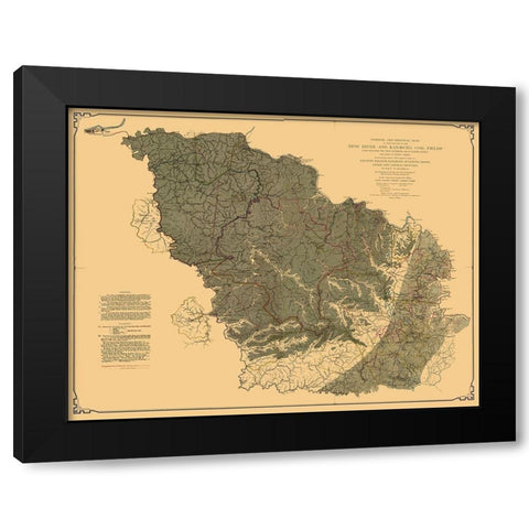 New River Kanawha Coal Fields West Virginia Black Modern Wood Framed Art Print with Double Matting by Peacock
