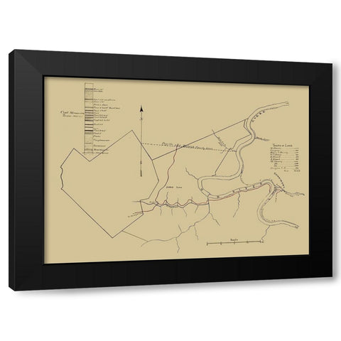 New River Coal Mine Survey West VA - Anon 1880 Black Modern Wood Framed Art Print by Anon