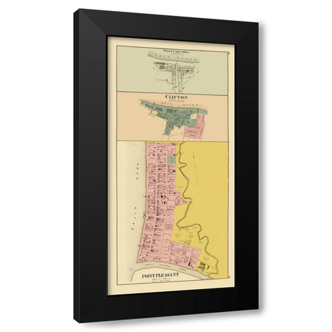 West Columbia Clifton Point Pleasant West Virginia Black Modern Wood Framed Art Print with Double Matting by Hayes