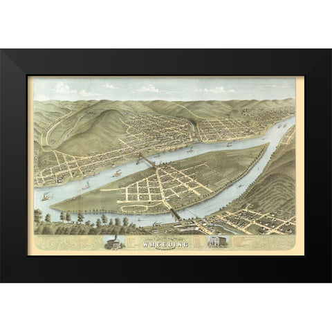 Wheeling West Virginia - Ruger 1870 Black Modern Wood Framed Art Print by Ruger