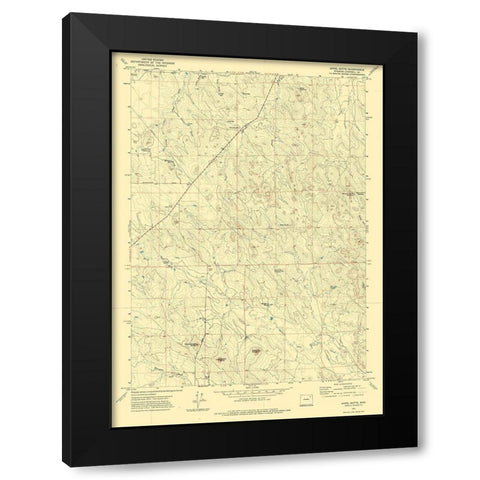 Appel Butte Wyoming Quad - USGS 1971 Black Modern Wood Framed Art Print by USGS