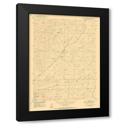 Antelope Creek Wyoming Quad - USGS 1950 Black Modern Wood Framed Art Print with Double Matting by USGS