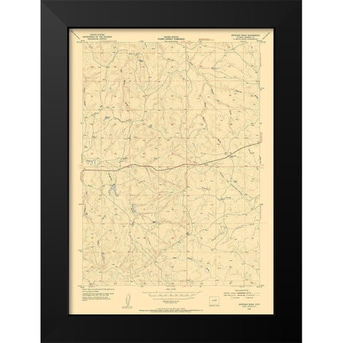 Artesian Draw Wyoming Quad - USGS 1954 Black Modern Wood Framed Art Print by USGS