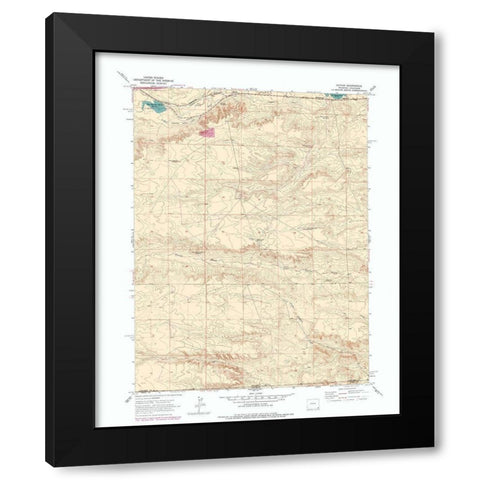 Altvan Wyoming Quad - USGS 1963 Black Modern Wood Framed Art Print with Double Matting by USGS