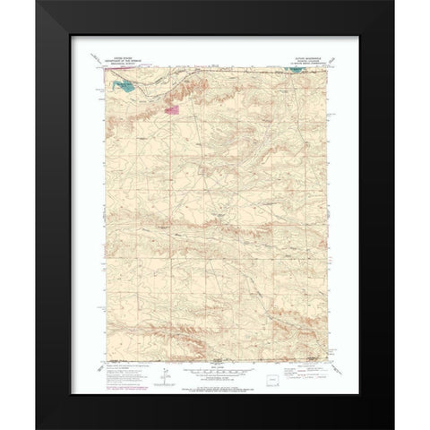 Altvan Wyoming Quad - USGS 1963 Black Modern Wood Framed Art Print by USGS